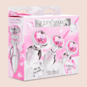 Pink Gem Glass Anal Plug Set